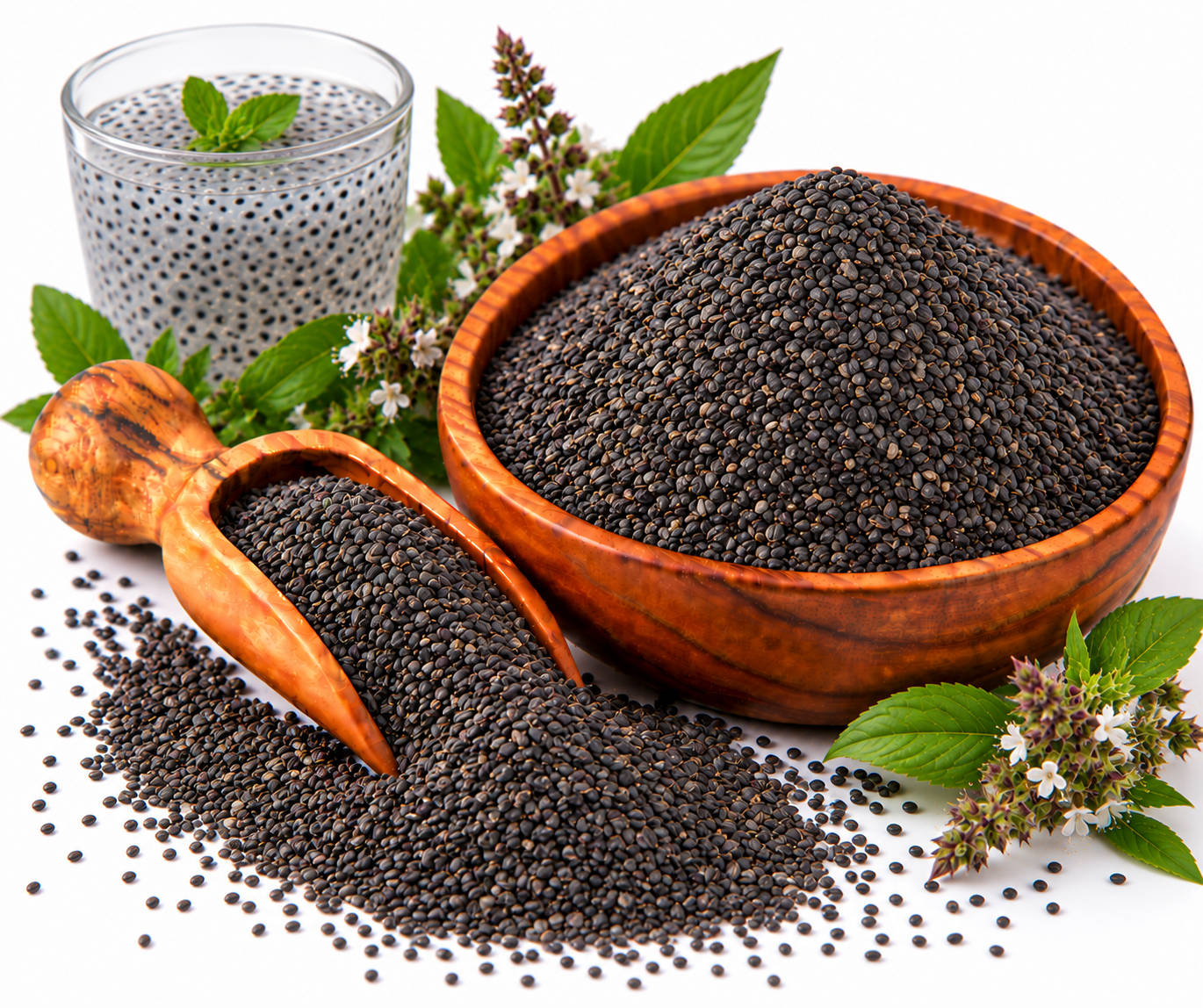 تخم ریحان سبز ( تخم شربتی درشت )